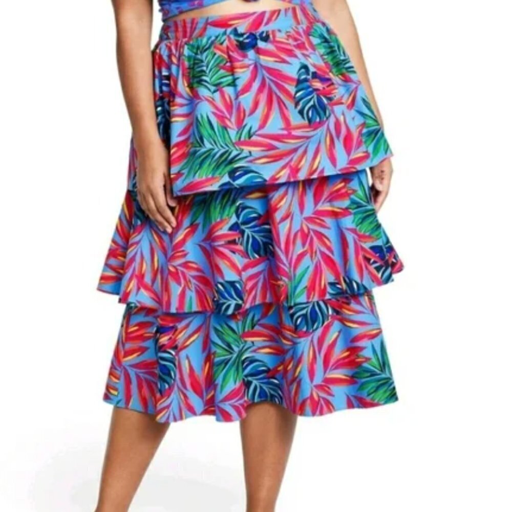 Tabitha Brown x Target tiered skirt in Tropical Print